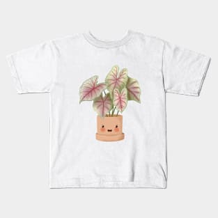 Cute Plant Illustration,Caladium Summer Breeze Illustration Kids T-Shirt